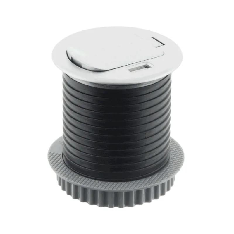 Beltéri asztali konnektor COMPACT 1x230V + USB töltő / Alumínium
