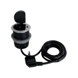 Beltéri asztali konnektor COMPACT 1x230V + USB töltő / Alumínium