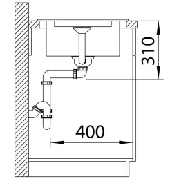 Blanco ADIRA 45 S kerámia mosogató excenterrel / Fekete