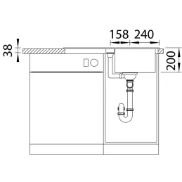 Blanco ADIRA 45 S kerámia mosogató excenterrel / Szürke szikla