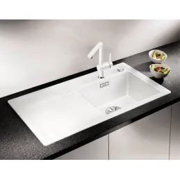 Blanco ZENAR 45 S kerámia mosogató excenterrel / Fekete jobb