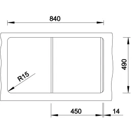Blanco ZENAR 45 S kerámia mosogató excenterrel / Fekete jobb