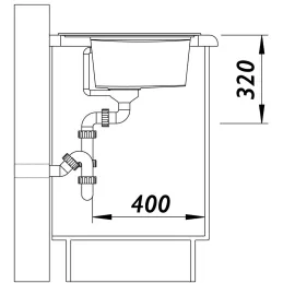 Blanco ZENAR 45 S kerámia mosogató excenterrel / Antracit jobb