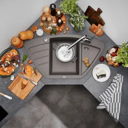 Blanco ZIA 9 E kerámia sarokmosogató / Antracit