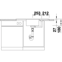 Blanco ZIA 9 E kerámia sarokmosogató / Vulkanikus szürke