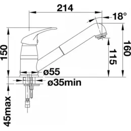 Set Blanco Rozsdamentes acél mosogató DANA 6 + DARAS-S csaptelep zuhannyal / Fényes króm
