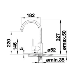 Set Blanco Rozsdamentes acél mosogató DANA 6 + Csaptelep MIDA / Fényes króm