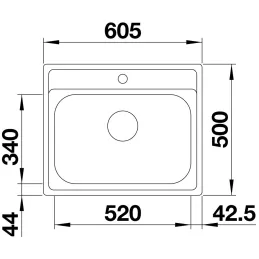 Set Blanco Rozsdamentes acél mosogató DANA 6 + Csaptelep MILA / Fényes króm