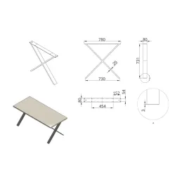 ULTRA SLIM asztallábak Fekete / pár