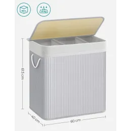 GLAMUR 150L mosókosár / Szürke