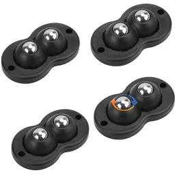 Szett 4 db öntapadós csapágyas bútorcsúszka ROLLER DUO / Fekete