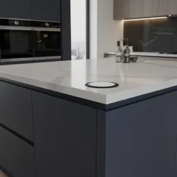 Kihúzható elektromos aljzat ASTRA FRENCH 3x230V + 2x USB töltés / Alumínium