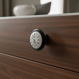 Gombfogantyú CLOCK / Fekete