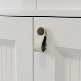 Fogantyúgomb CASE / Bőr fehér
