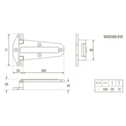 Szárnyas bútorpánt LUIS / Antik sárgaréz