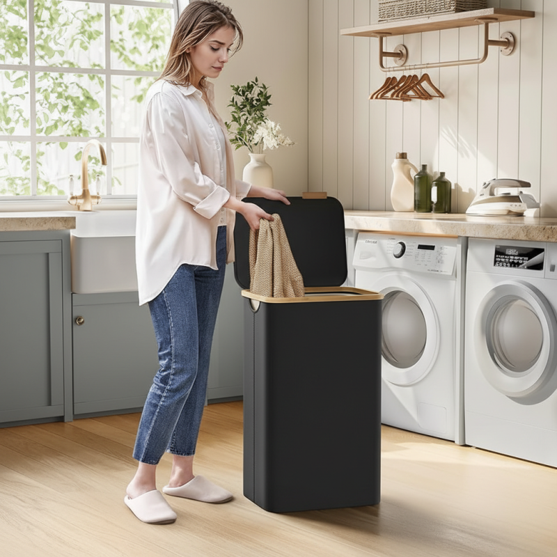 Mosókosár SOFT 90L / Fekete