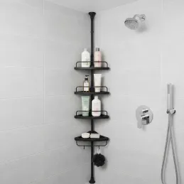 REGALO SPA sarok fürdőszoba polc / Fekete