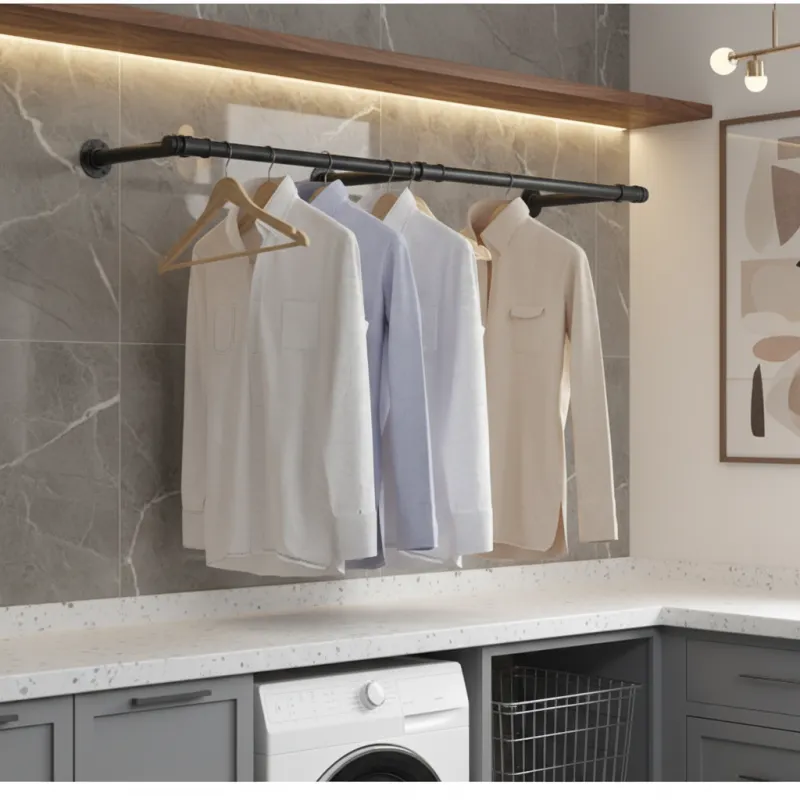 Akasztó rúd ruhákra REGALO 1700 mm / Fekete matt