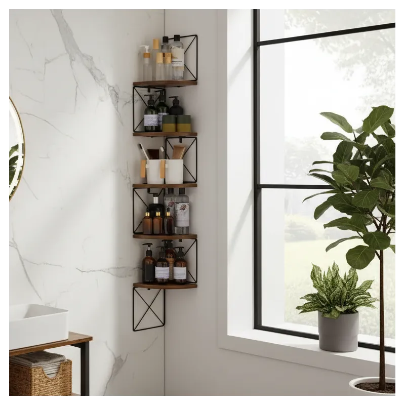 Sarokpolc REGALO SHELF / Fekete matt - vintage fa