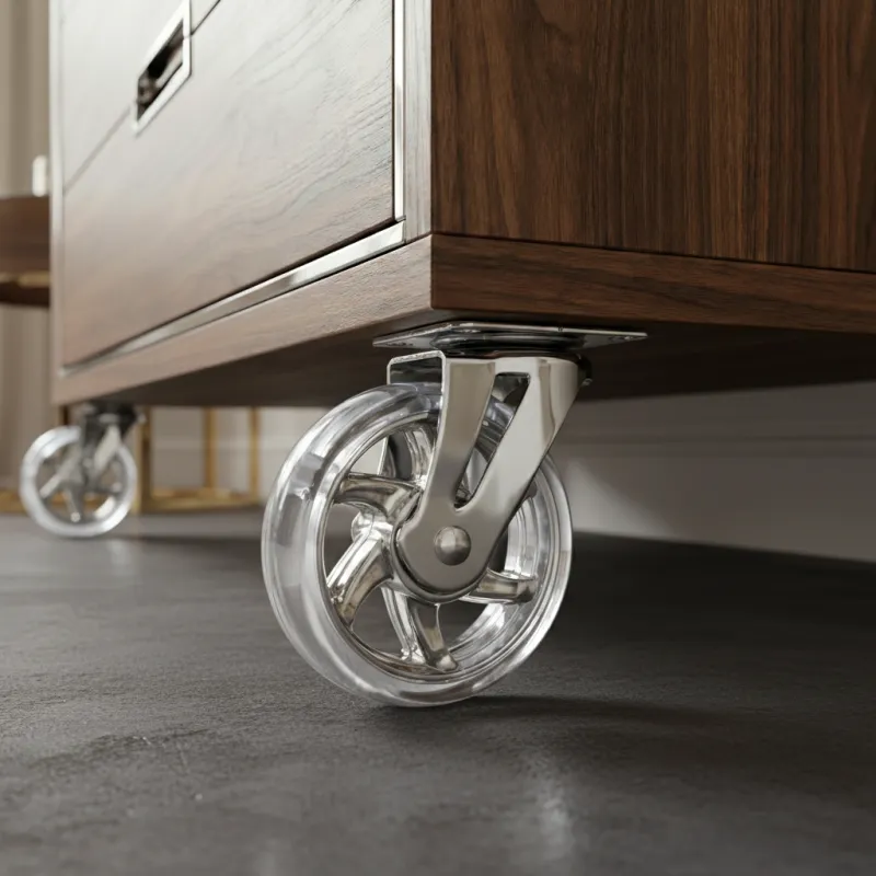 Bútorgörgő fék nélkül 75 mm / Átlátszó