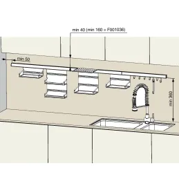 Függőpolc készlet OXXO V 600 mm / Antracit