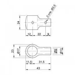 Falirögzítő akasztórúdhoz / Fényes króm