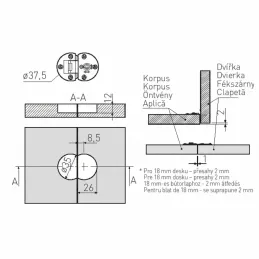 2 db zsanér lehajtható ajtókhoz / Antik sárgaréz