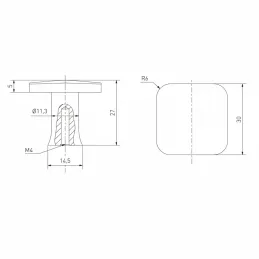 LANDRA gombfogantyú / Fekete matt