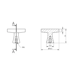 MAIRA gombfogantyú / Csiszolt arany
