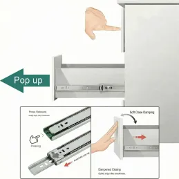Csapágyas kihúzás csillapítással és fogantyú nélküli nyitással 45 mm PRO
