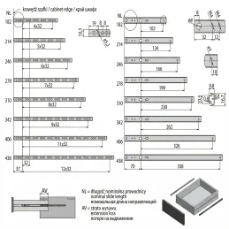 Golyós fiókcsúszó 17 mm-es horonyhoz EURON