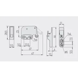 Mechanizmus a fogantyú nélküli ajtónyitáshoz