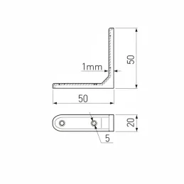 Összekötő sarokelem 50 x 50 mm / Nikkel