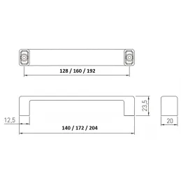 LENA fogantyú / Fekete matt