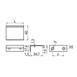 Fogantyú ajtó élére DIAZ / Fekete matt