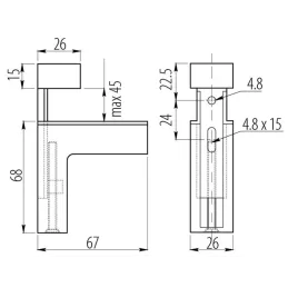 QUADRO polctartó / Rozsdamentes acél