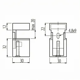 QUADRO Mini polctartó / Fényes króm