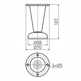 Bútorláb PALMA / Fényes króm