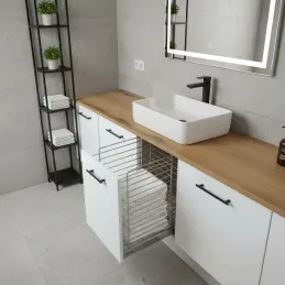 Kihúzható szennyestartó kosár csillapítással és ajtóra szereléssel ORTA / Fényes króm