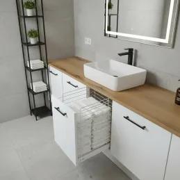 Kihúzható szennyestartó kosár csillapítással és ajtóra szerelhető ORTA / Matt fehér