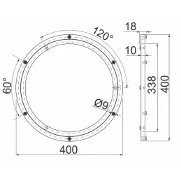 Forgó rendszer polc vagy TV alá 400 mm / Alumínium