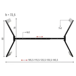 ROXA asztalszerkezet / Fekete matt