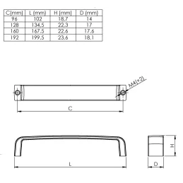 CARLOTA fogantyú / Csiszolt nikkel