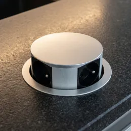 Kihúzható elektromos aljzat TETRABOX FRENCH 4x 230V / Alumínium