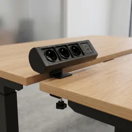 Elektromos aljzat OFFICE 3x230V + 1xUSB C+A FRANCIA / Fekete matt