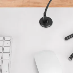Beltéri 2 x USB A-C asztali töltő 25mm PLUGY / Matt fekete