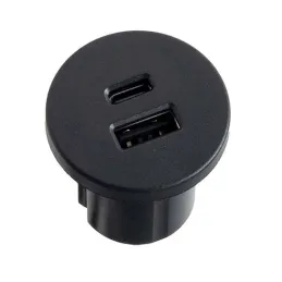 Beltéri 2 x USB A-C asztali töltő 25mm PLUGY / Matt fekete