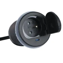Beltéri aljzat ALPHA BOX FRENCH 1x230V + USB C / Fekete matt