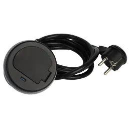 Beltéri aljzat ALPHA BOX FRENCH 1x230V + USB C / Fekete matt