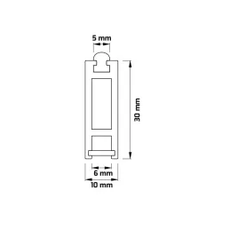 1 m-es SLIM ruhafogas rúd LED szalaghoz végekkel / Matt fehér